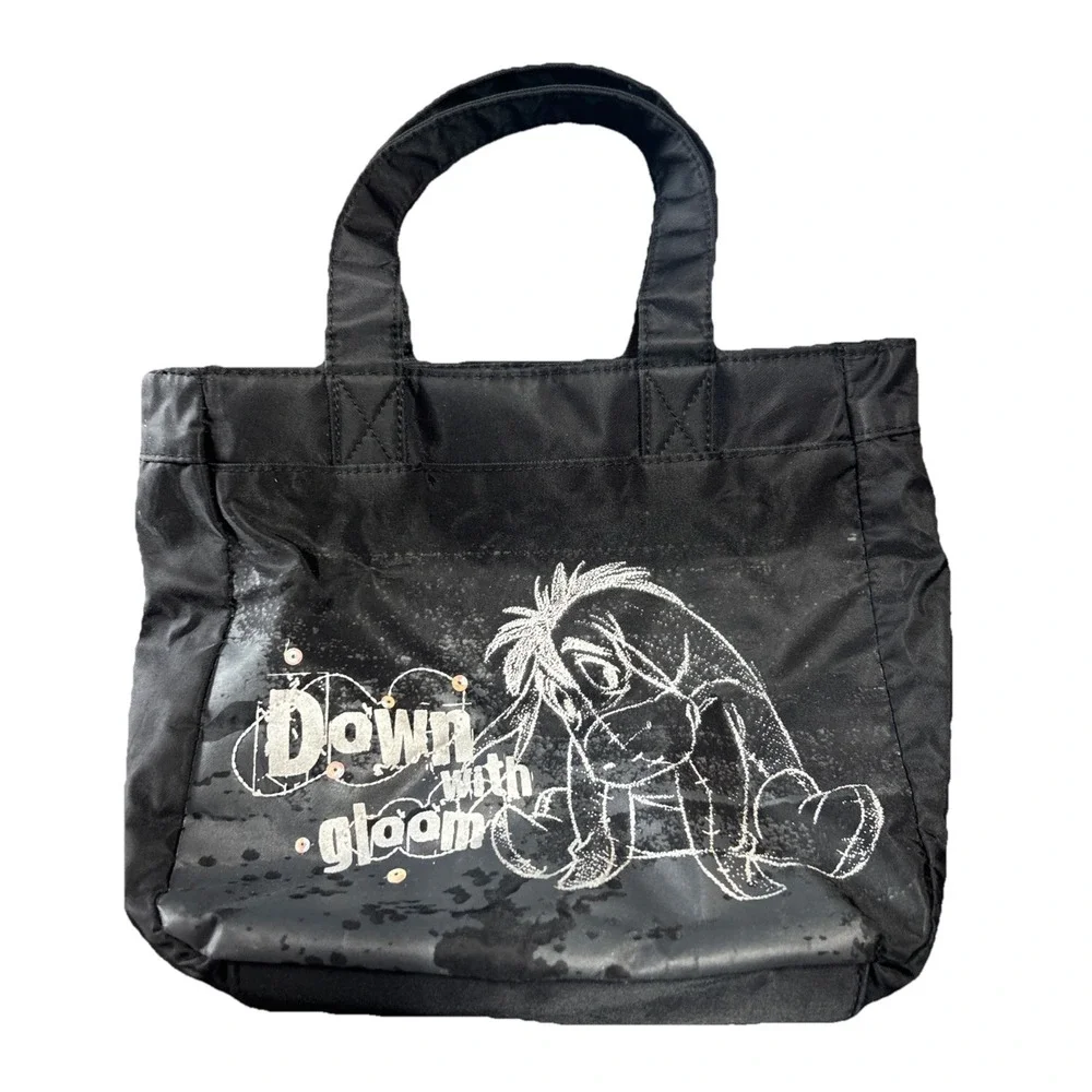 Disney Eeyore Tote Purse Down with Gloom Zip Closure 90s y2k